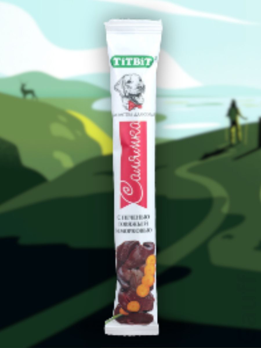 TiTBiT Лакомство Салямка с печенью говяжьей и морковью 15 гр 4640000311308