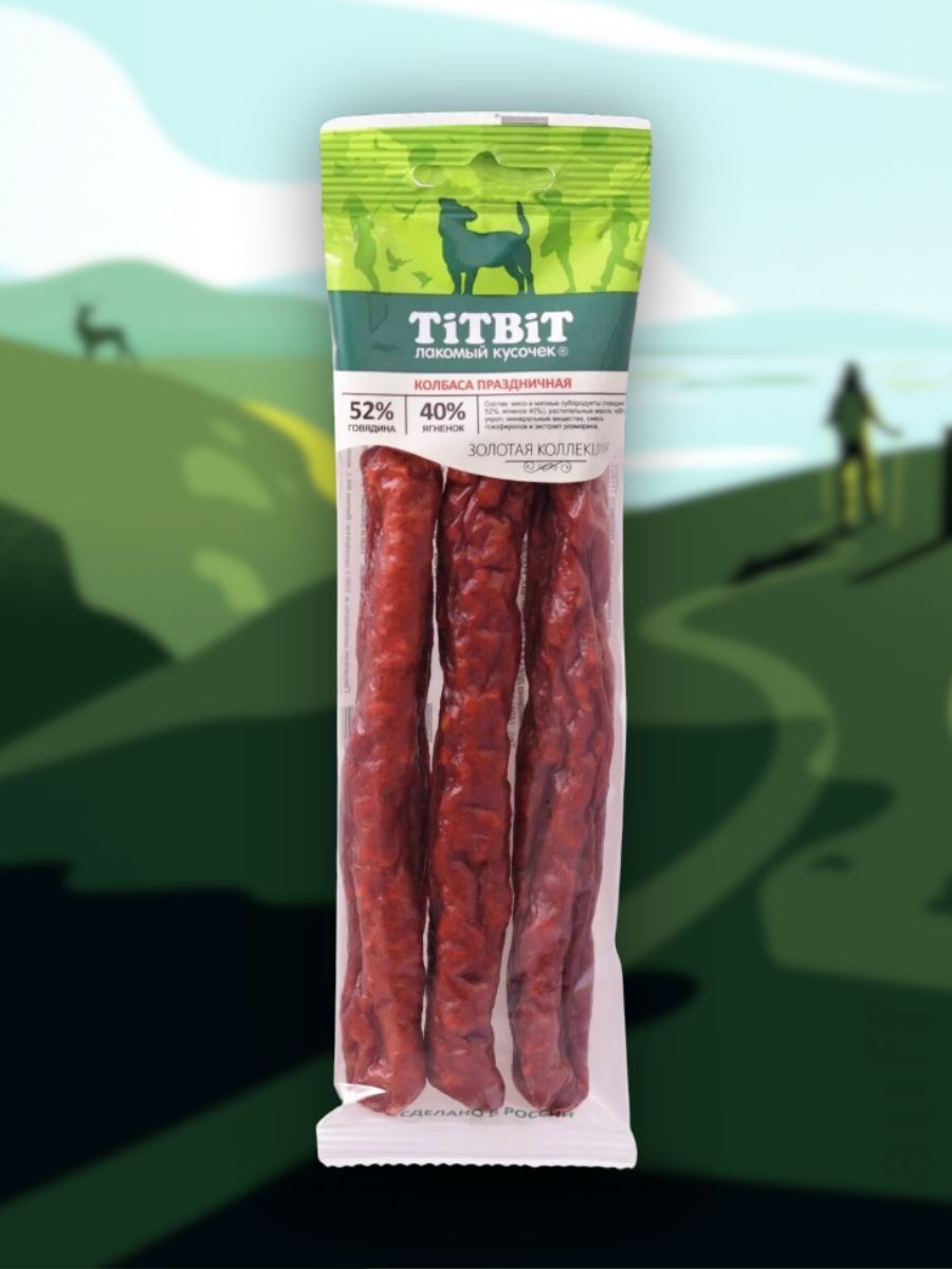 TiTBiT Лакомство Колбаса Праздничная для собак 80 гр 4690538018040
