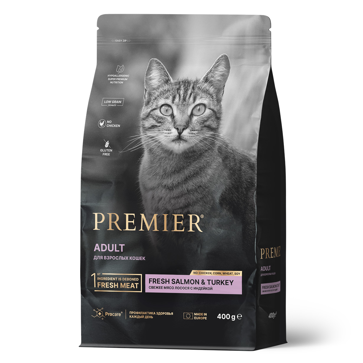 Premier Сухой корм для кошек с лососем и индейкой 400 гр 5407007851430
