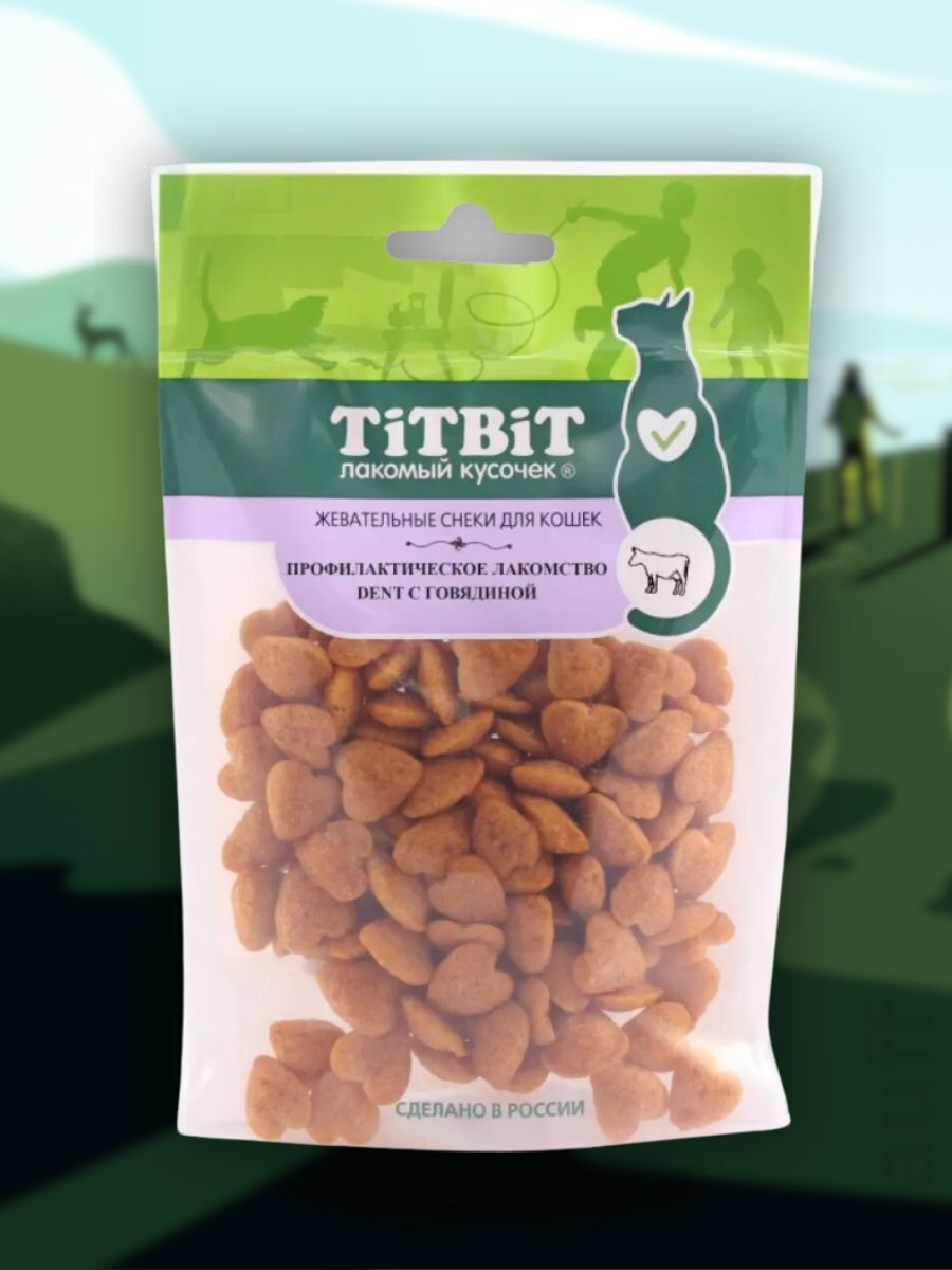 TiTBiT Лакомство с говядиной для кошек Жевательные снеки 40 гр 4690538019825