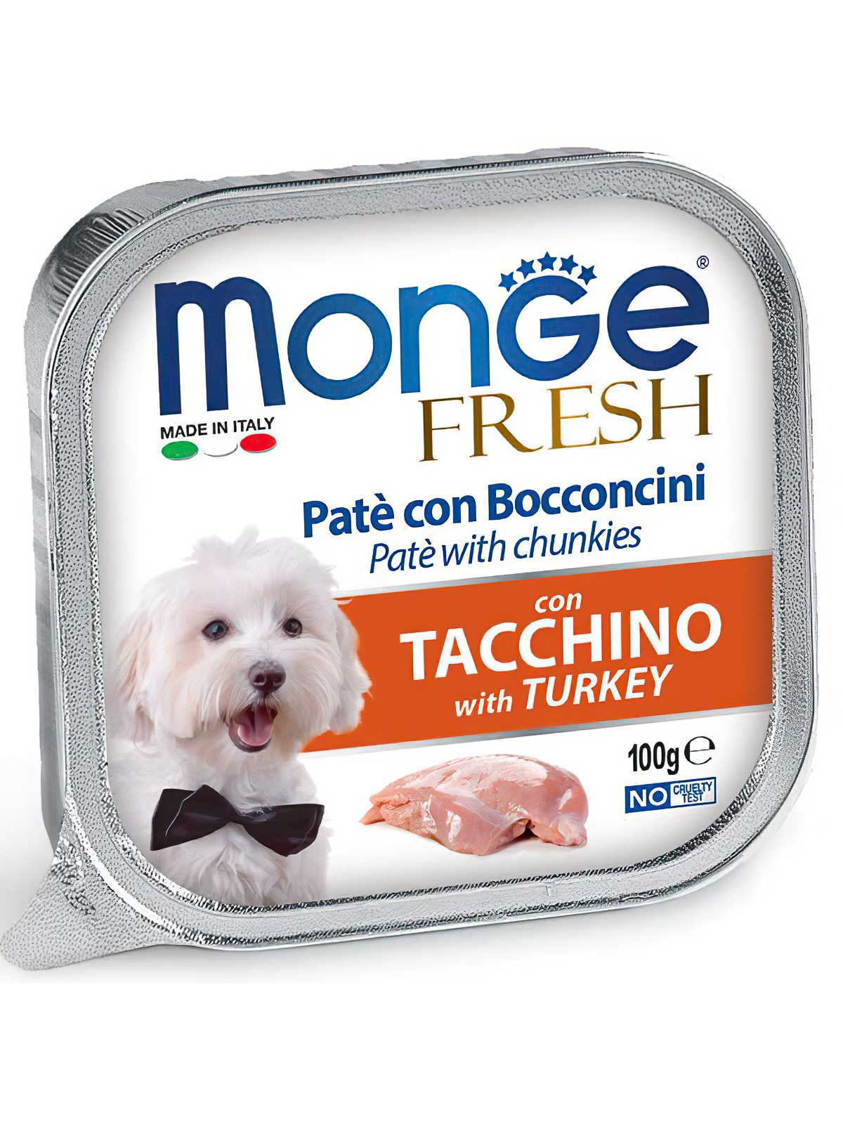 Влажный корм Monge Dog Fresh для собак, с индейкой, консервы 100 г