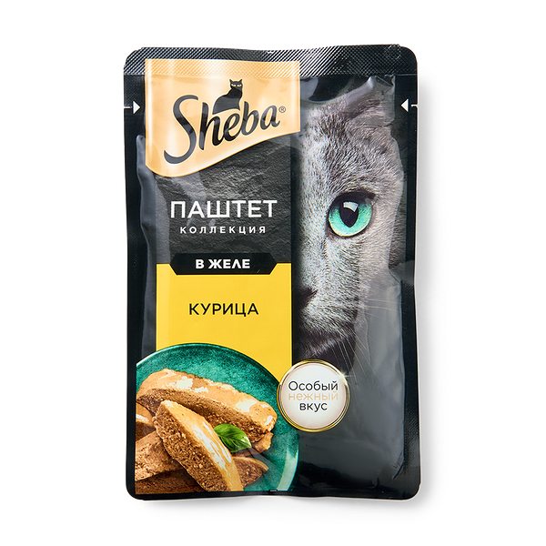 Sheba  Влажный корм для кошек паштет, с курицей, 75гр