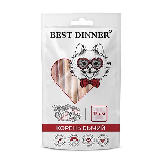 Best Dinner лакомство сухое для собак «Бычий корень» 13 см (50 +/-5г.)