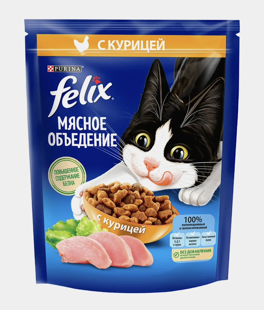 Felix Сухой корм для кошек с курицей, 200гр