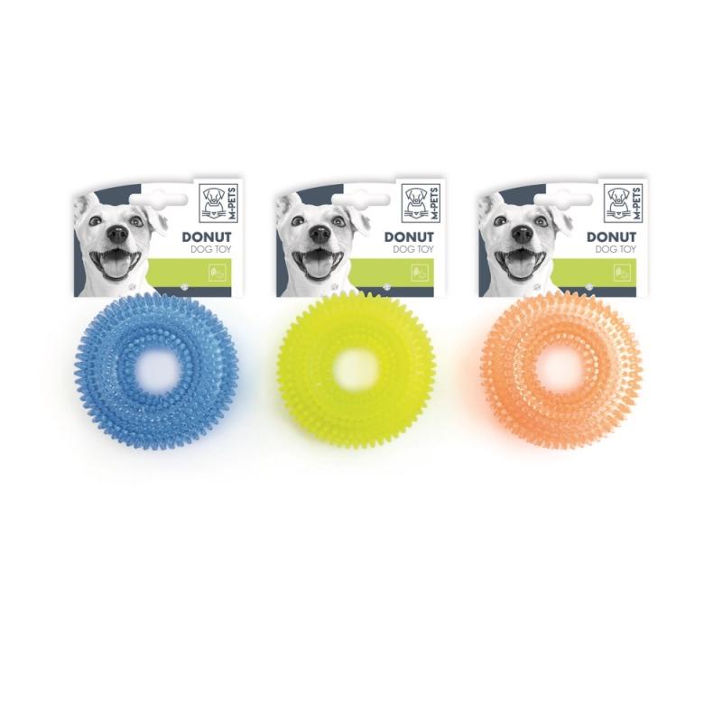 M-PETS Игрушка для щенков кольцо DONUT, 9 см, цвет в ассортименте