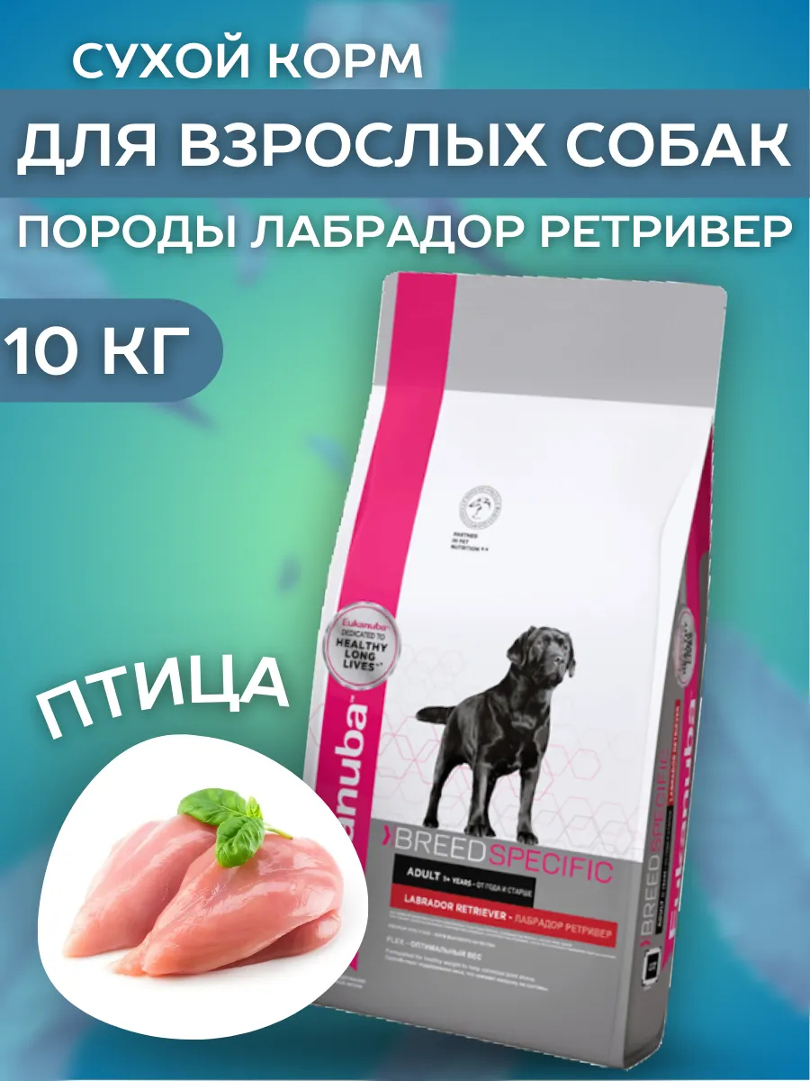Eukanuba Cухой корм для взрослых собак породы лабрадор ретривер 10кг
