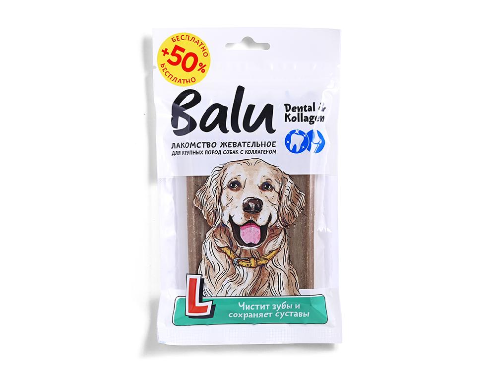 Balu Лакомство жевательное BALU с коллагеном для собак крупных пород, палочки для чистки зубов, 150 г