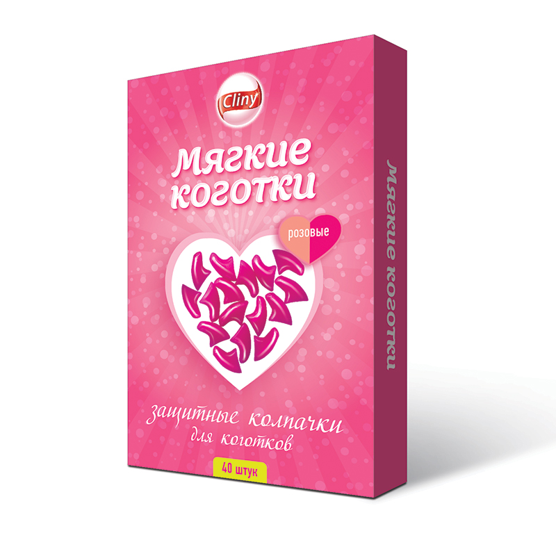 Мягкие коготки Cliny, розовые, 40 шт.