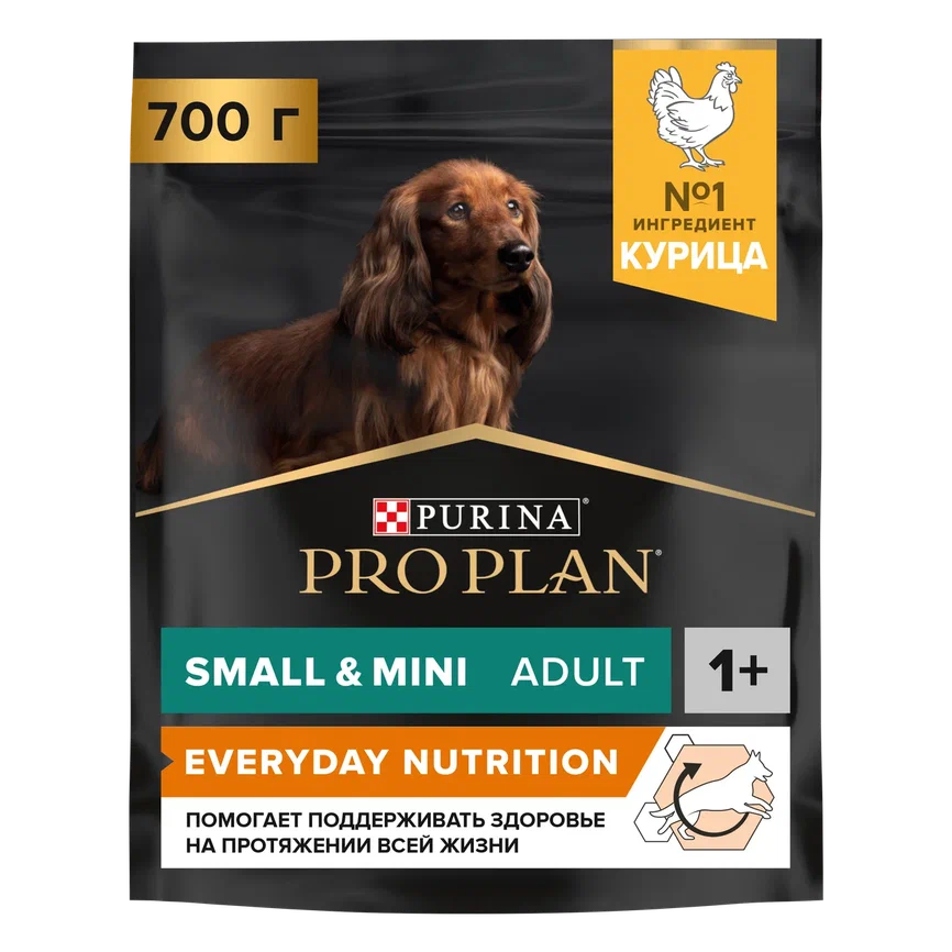 Сухой корм для собак PRO PLAN для мелких и карликовых пород с курицей, 700гр 7613035120778