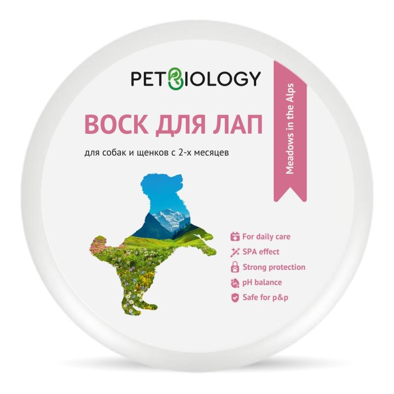 Воск PETBIOLOGY для лап собак и щенков с 2-х месяцев, Альпийские луга, 150 мл
