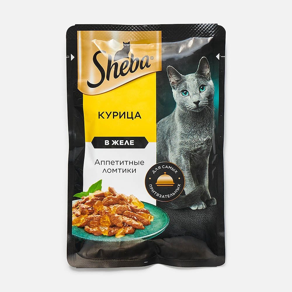 Sheba Влажный корм для кошек, курица в желе, 75гр