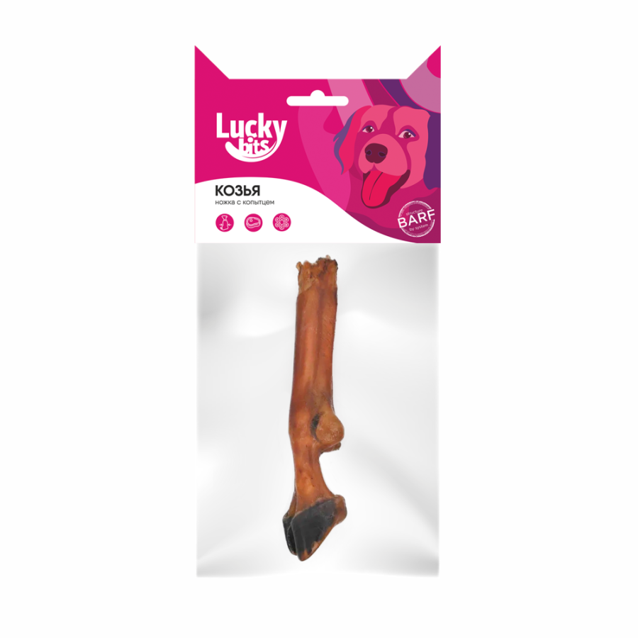 Лакомство для собак Lucky bits козья ножка с копытцем, 100 г