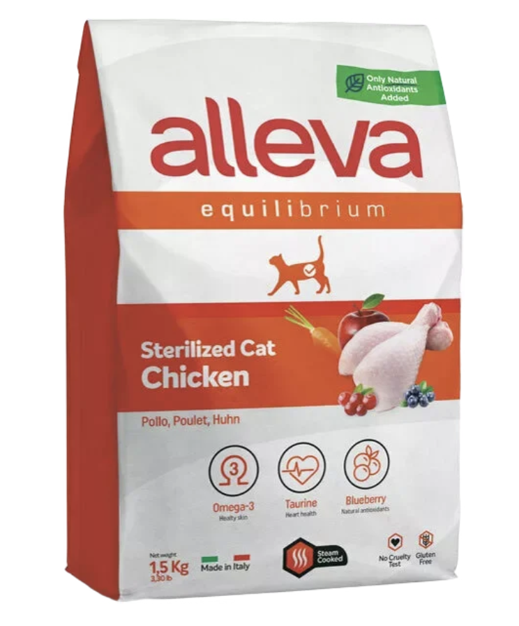 Alleva Equilibrium Корм для взрослых кошек стерил/кастр.котов Аллева Эквилибриум с курицей 5 кг P61206 8002754103039