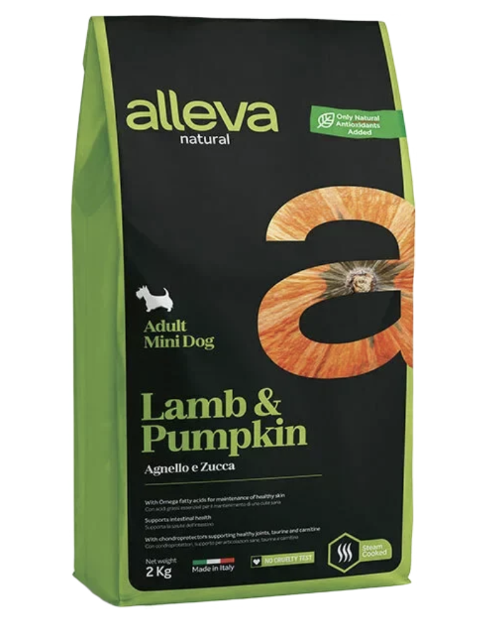 Alleva Низкозерновой корм для собак мелких пород с ягненком 12кг 8002754101240