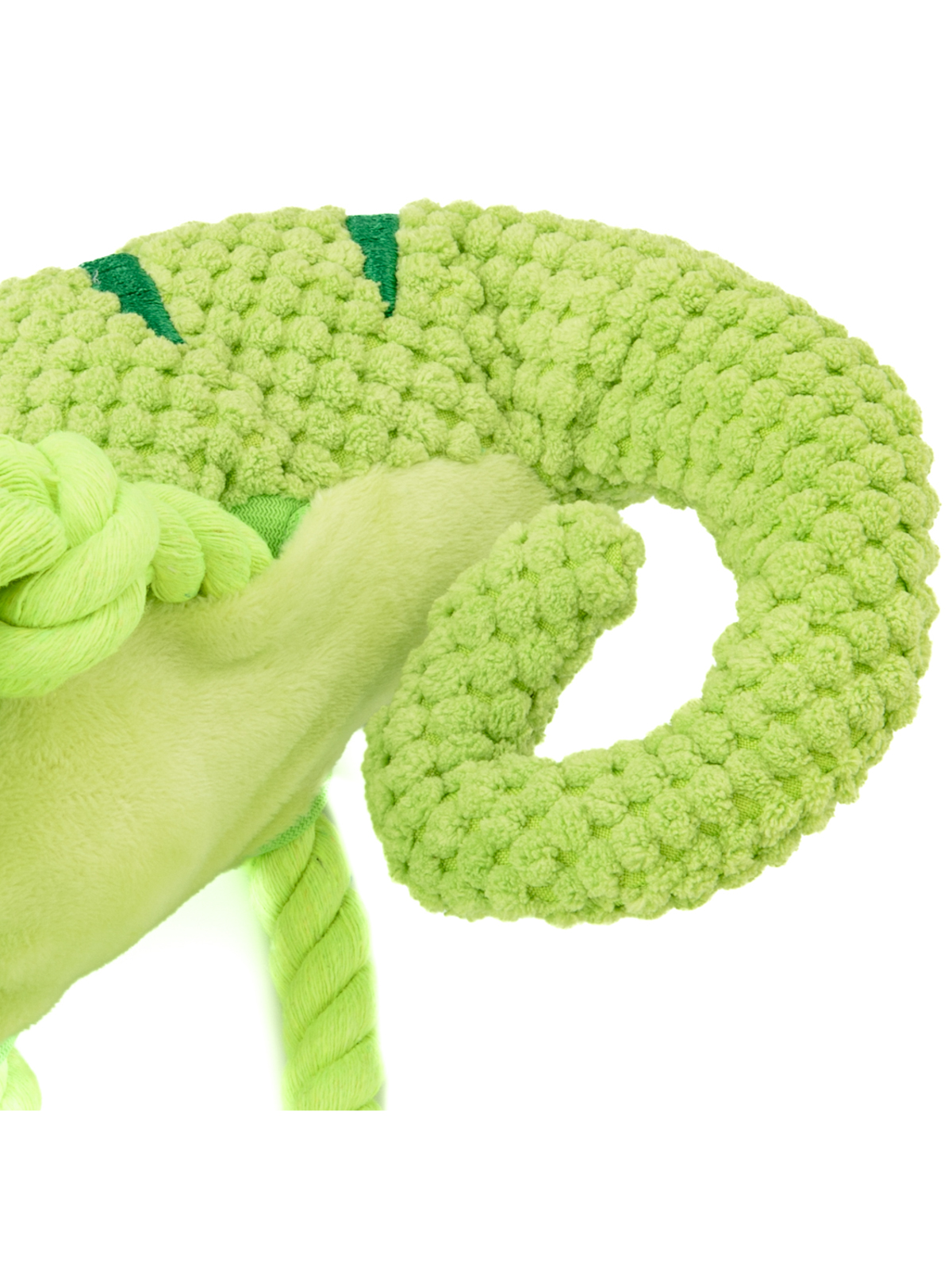 Игрушка Mr.Kranch для собак "Хамелеон" плюшевая с канатиками и пищалкой 26 см зеленая