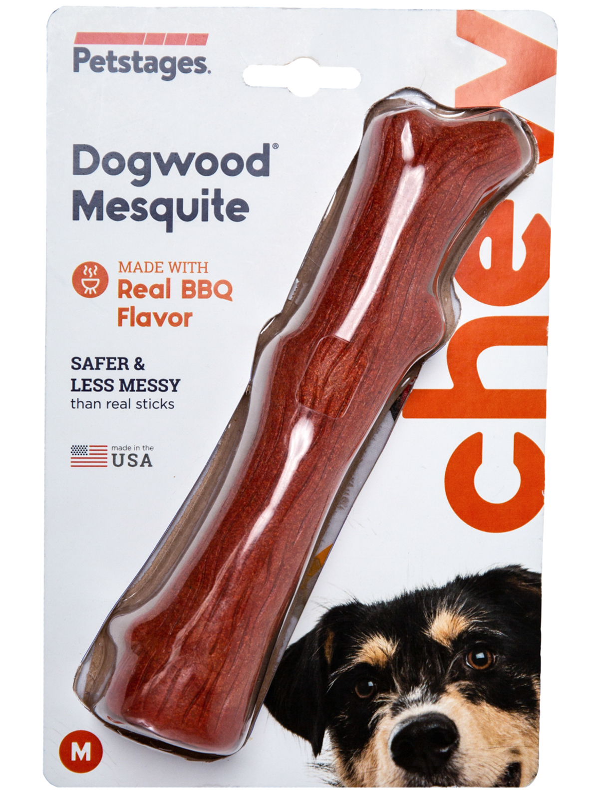 Petstages игрушка для собак Mesquite Dogwood с ароматом барбекю 18 см средняя