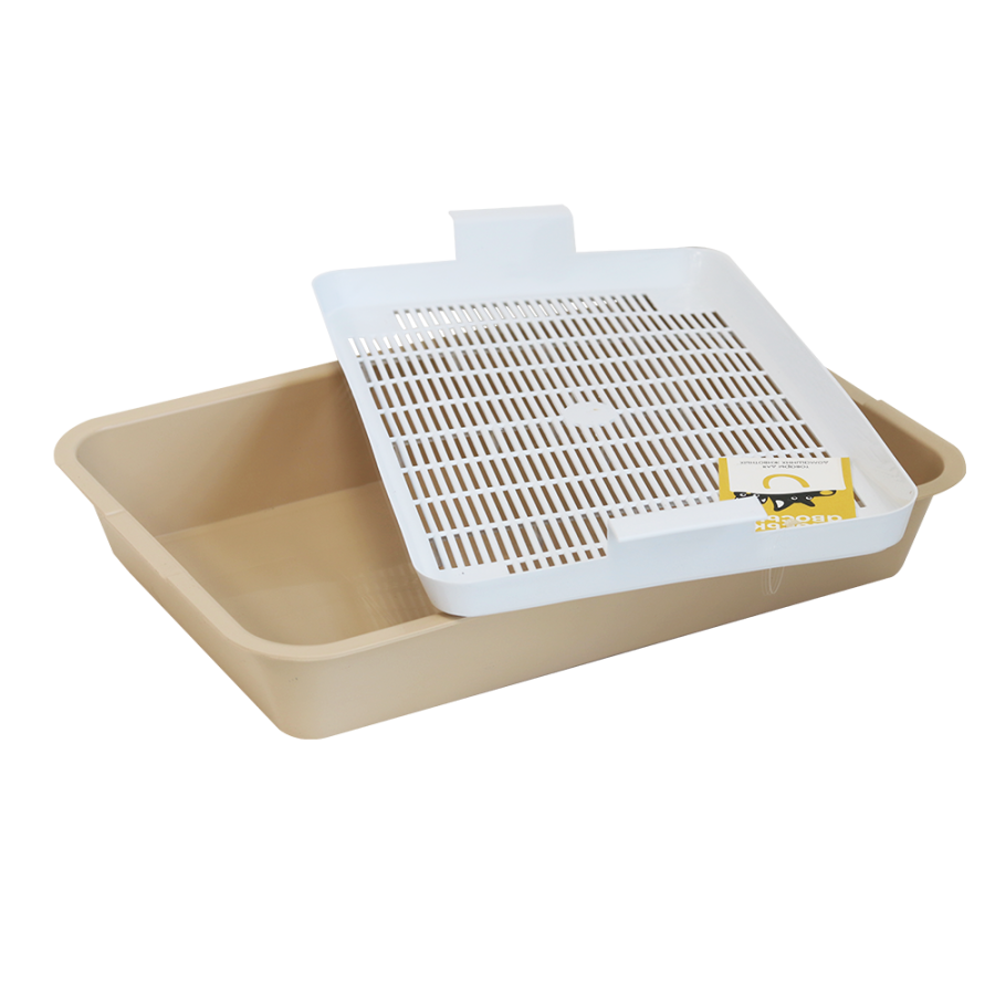 Моськи-Авоськи Туалет для кошек с сеткой, 40х26х6,5 см, бежевый