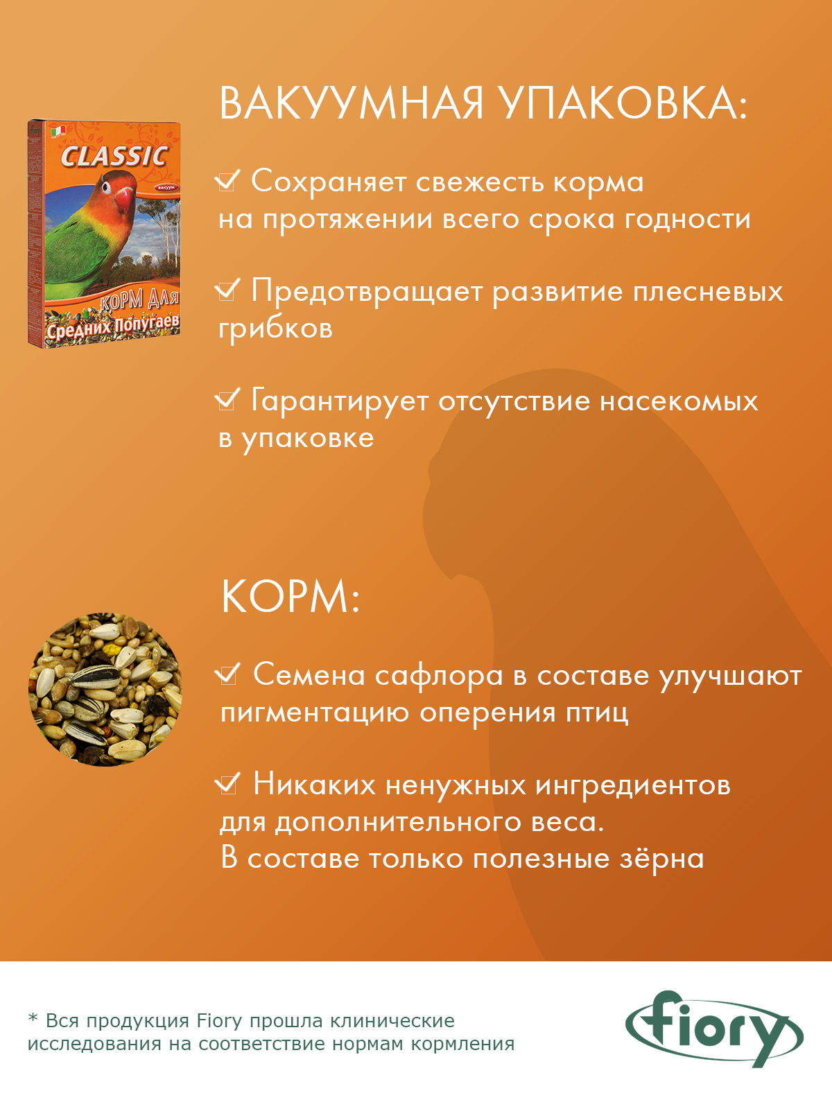 Корм Fiory Classic для средних попугаев 650 г