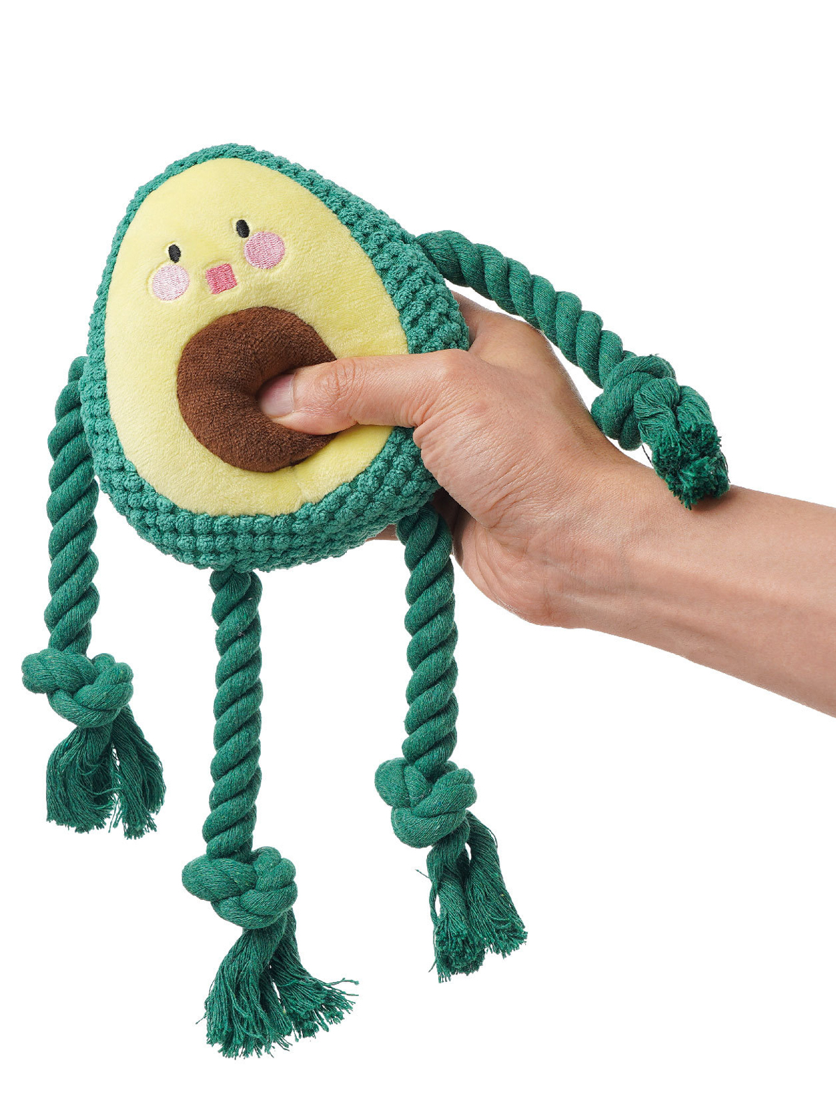 Игрушка Mr.Kranch для собак Авокадо плюшевая с канатиками и пищалкой 13.5 см (34006)
