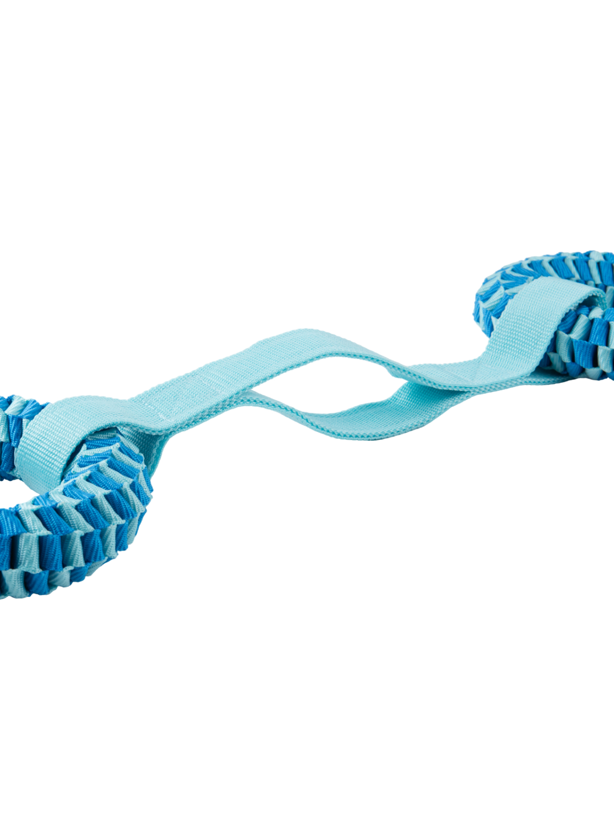 Игрушка-перетяжка Mr.Kranch для собак Плетеное кольцо-спираль двойное на ленте диаметр 12 см голубая
