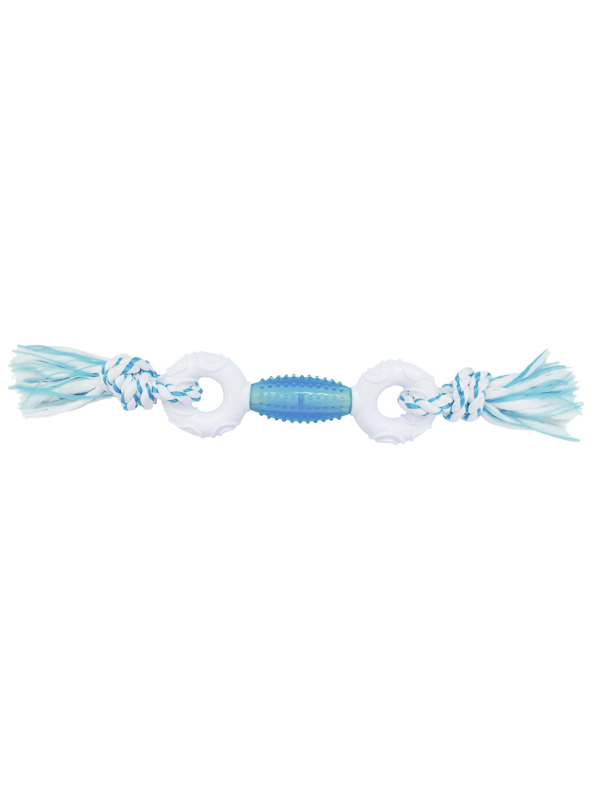 MPG brands CanineClean игрушка для собак Регби и 2 кольца нейлон/синтетическая резина 39 см с ароматом мяты, голубой