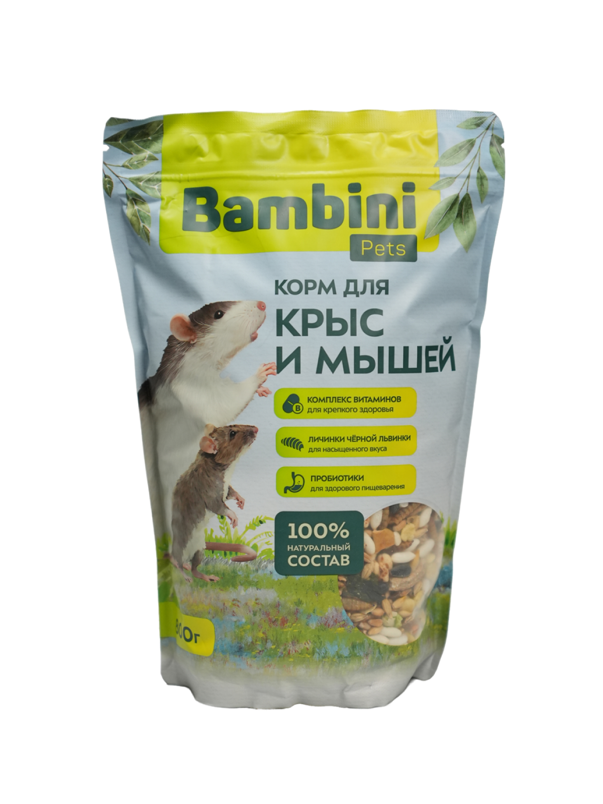 Bambini Pets Корм для крыс и мышей, 800 г