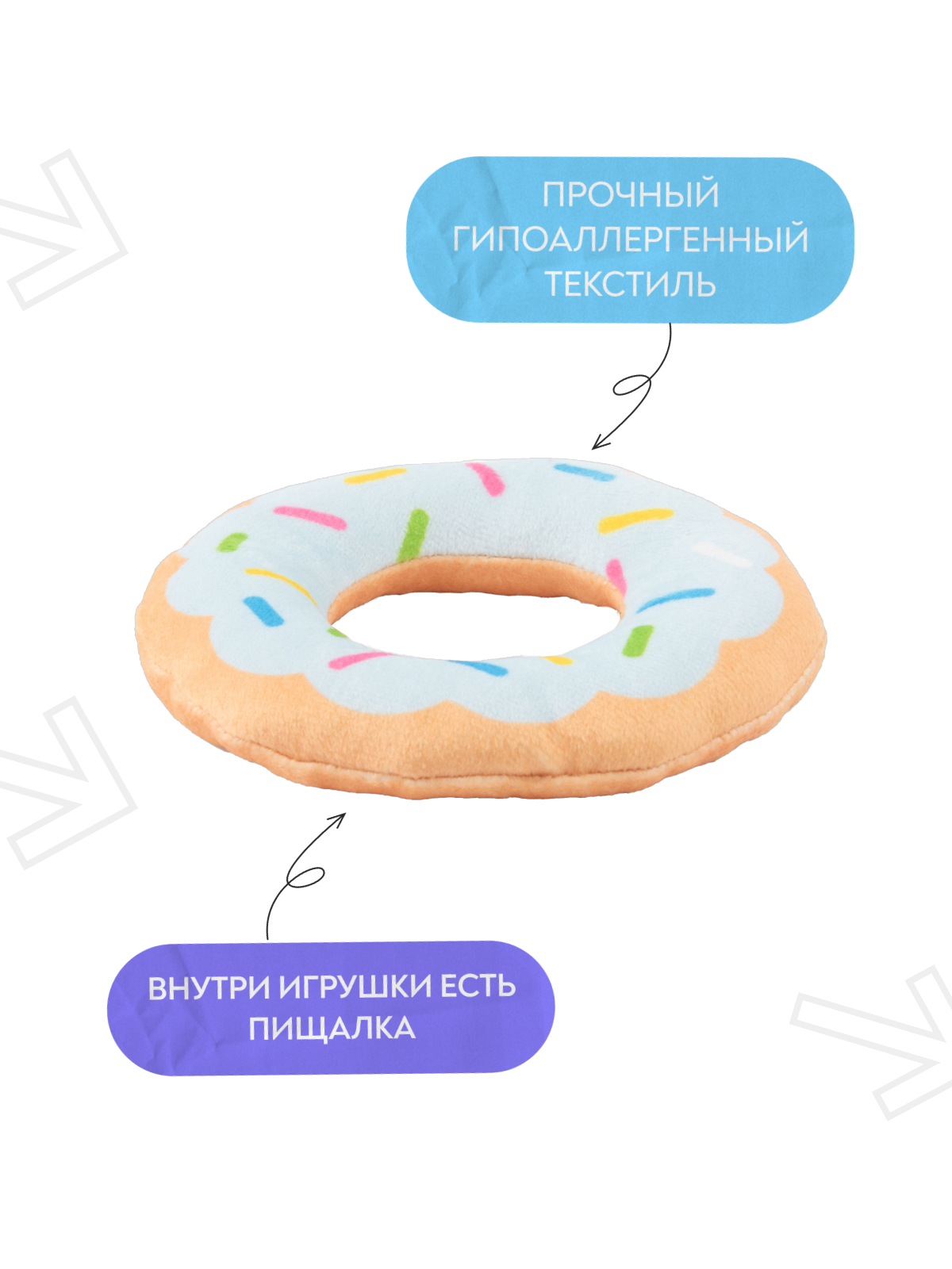 Игрушка Mr.Kranch для собак Пончик 12*3 см голубая