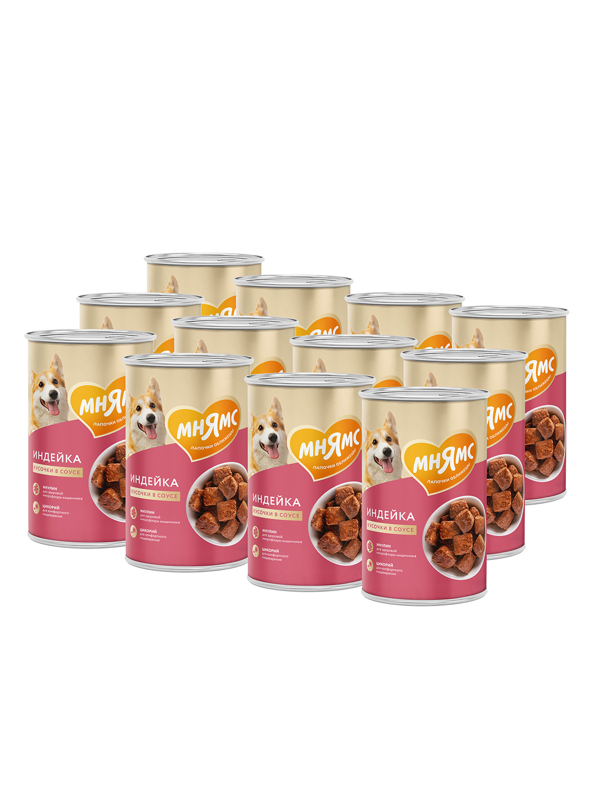 Влажный корм Мнямс На каждый день Кусочки в соусе с индейкой для собак «КОМФОРТНОЕ ПИЩЕВАРЕНИЕ" 400 г