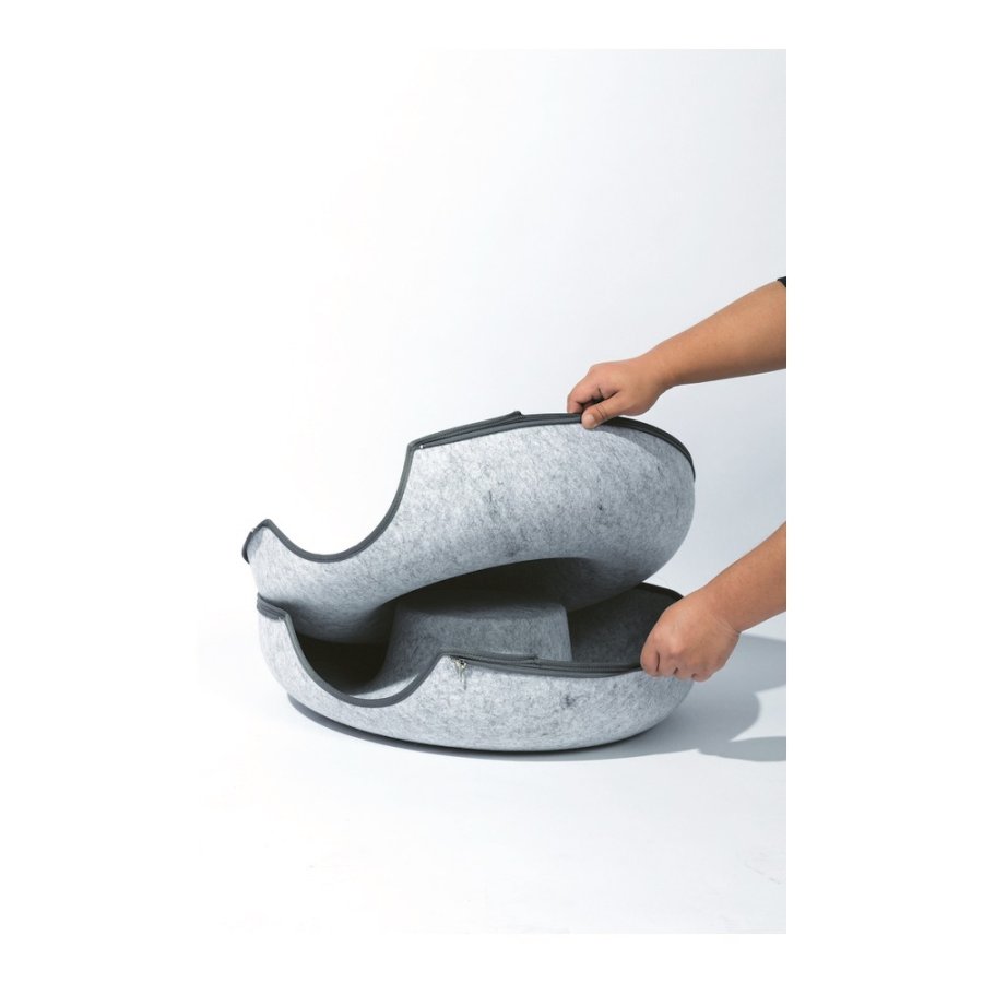 M-PETS Лежанка-тоннель Донат, размер S, 51x51x20 см, цвет серый