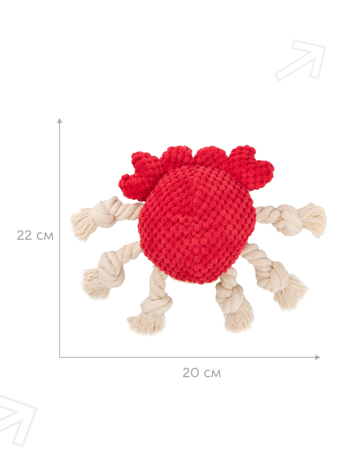 Игрушка Mr.Kranch для собак Краб 22*20 см красная