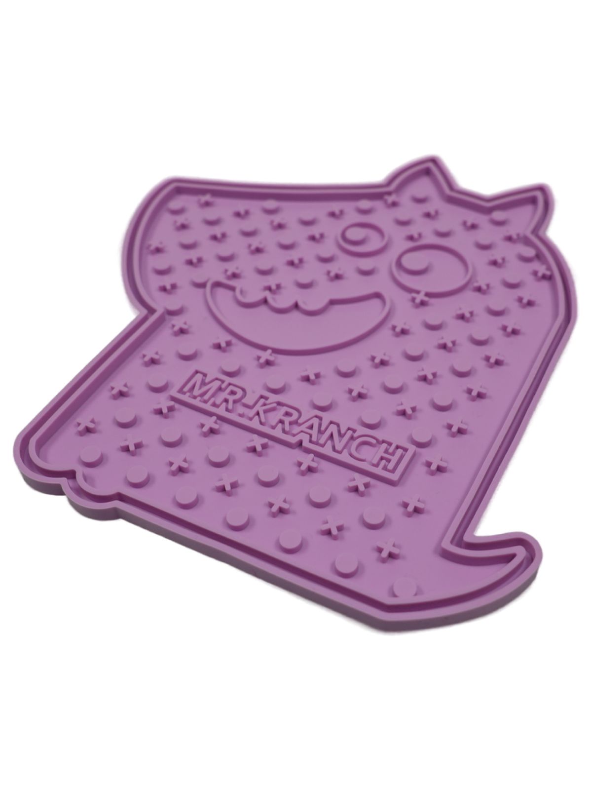 Лизательный коврик Mr.Kranch для медленного поедания силиконовый 20*20 см фиолетовый на присосках