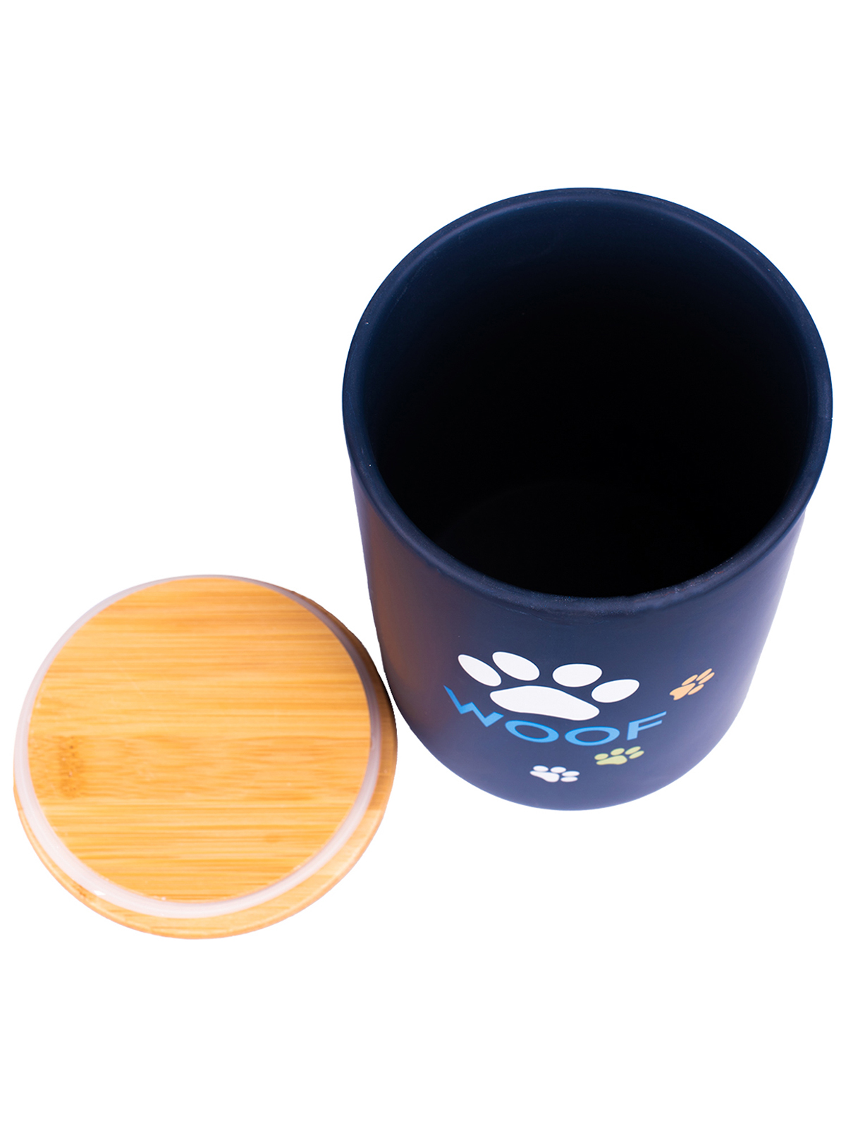 Бокс Mr.Kranch керамический для хранения корма для собак WOOF 1900 мл черный