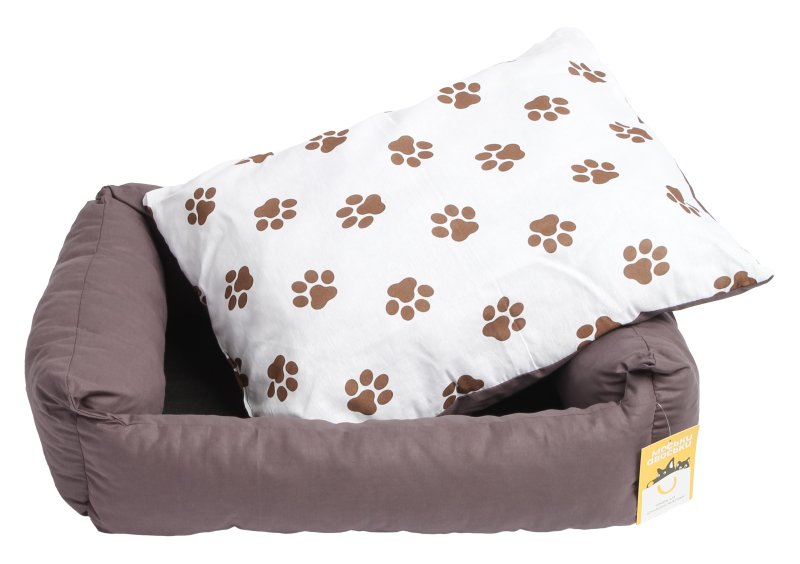 Моськи-Авоськи Лежанка СКАЗКА поплин ГРАФИТ/ЛАПКИ M 58х46х16