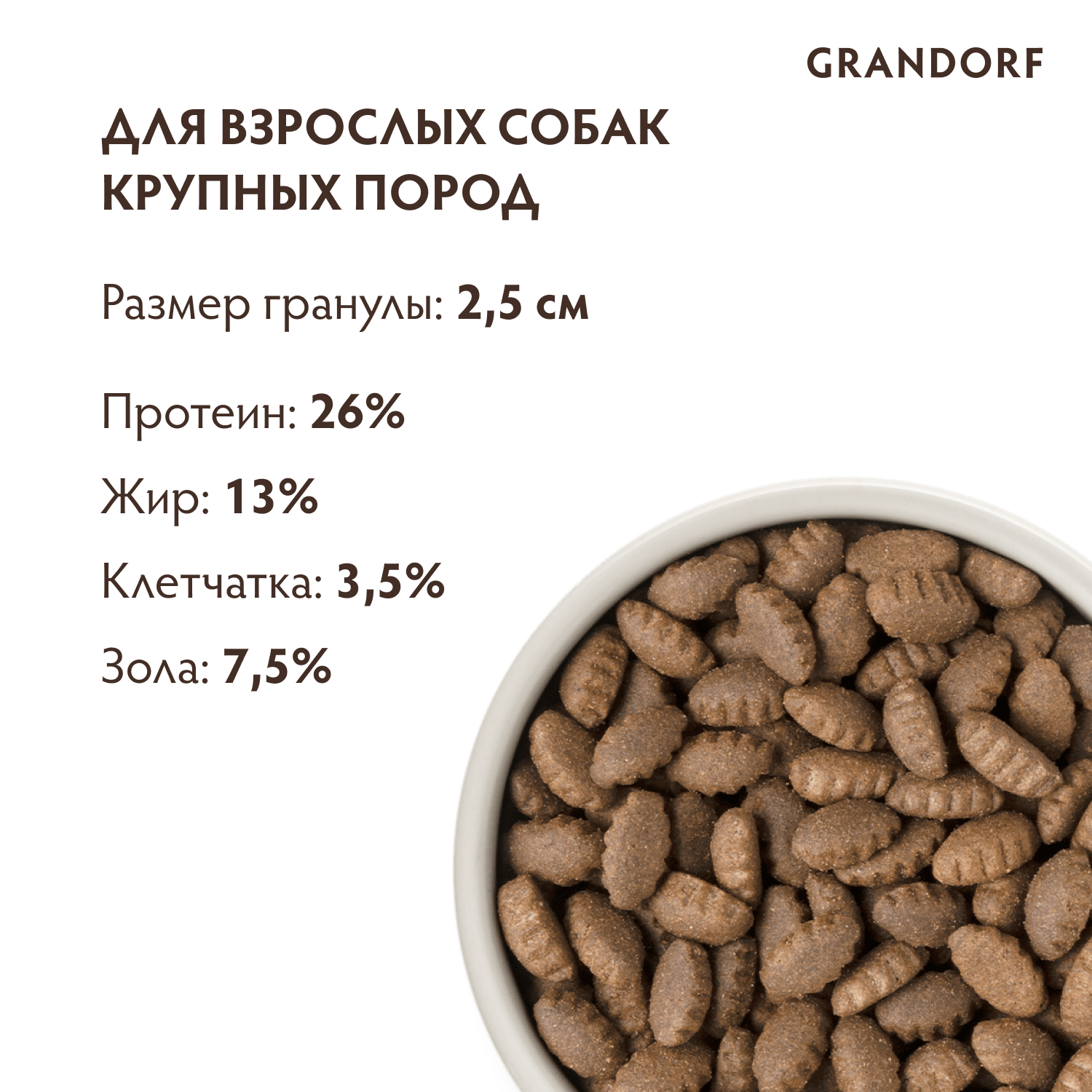 Grandorf Сухой корм для крупных собак с индейкой 10 кг 5407007851188
