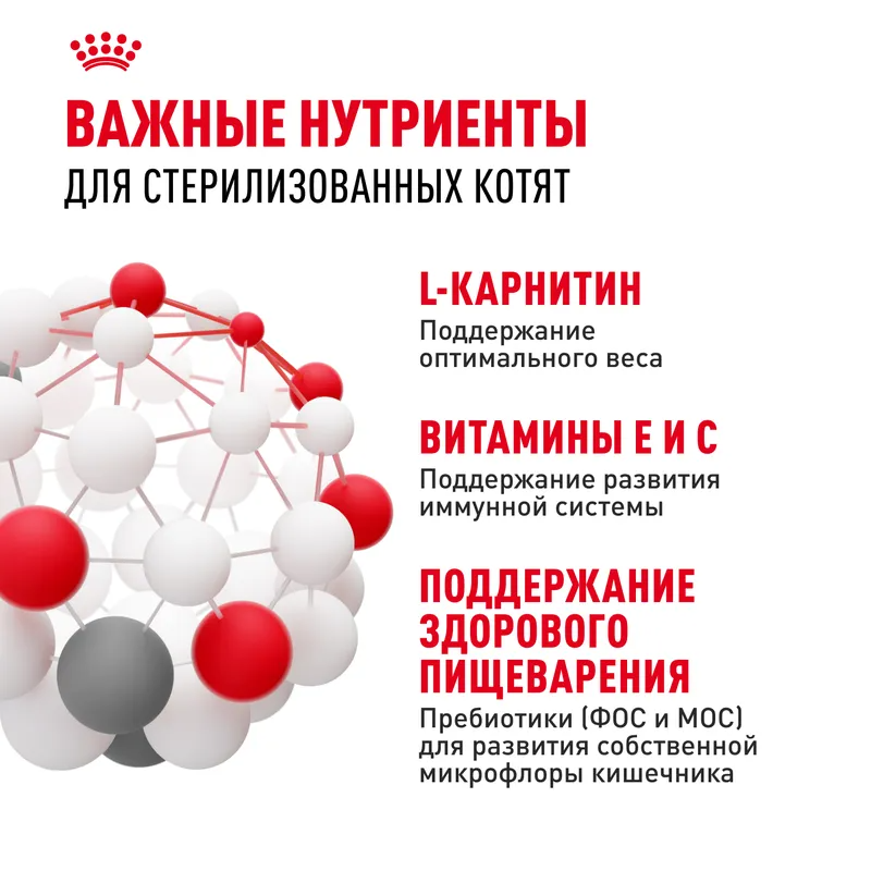 Сухой корм Royal Canin Kitten Sterilised, для стерилизованных котят в возрасте от 6 до 12 мес. 400 г