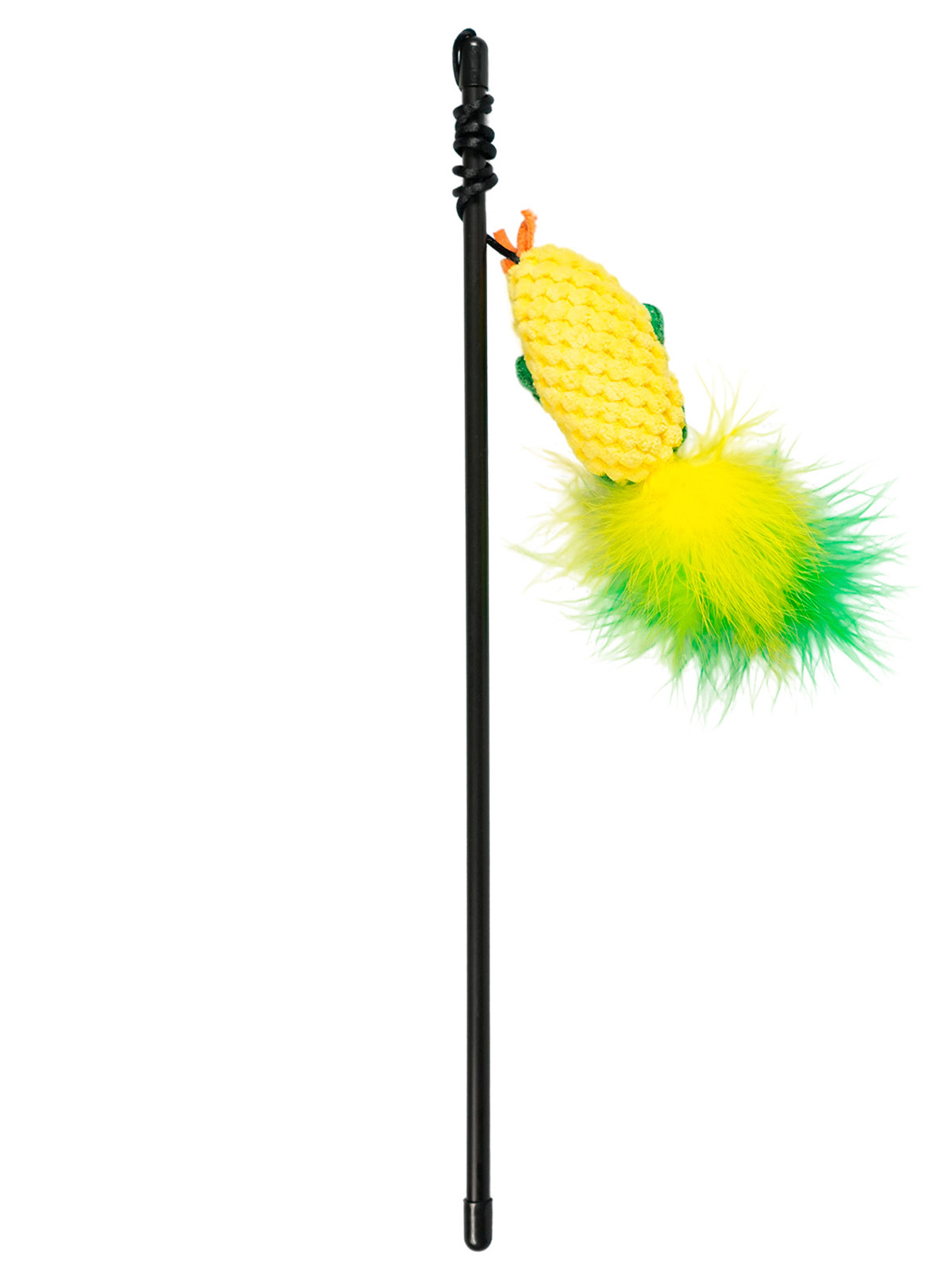 Mr.Kranch  Игрушка-дразнилка для кошек Кукуруза плюшевая с кошачьей мятой и перышками 17 см зеленая