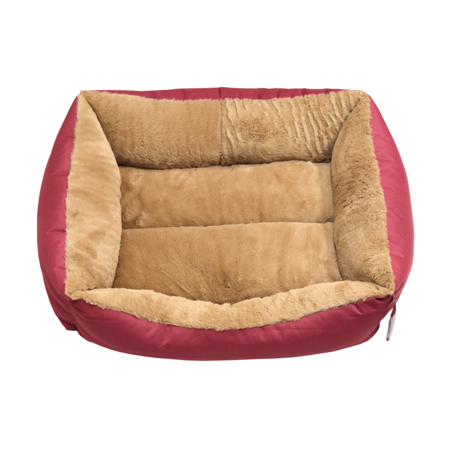 STORYTAILS Лежанка LOOIE прямоугольная с мехом Красный  M 70 x 60 x 23 см