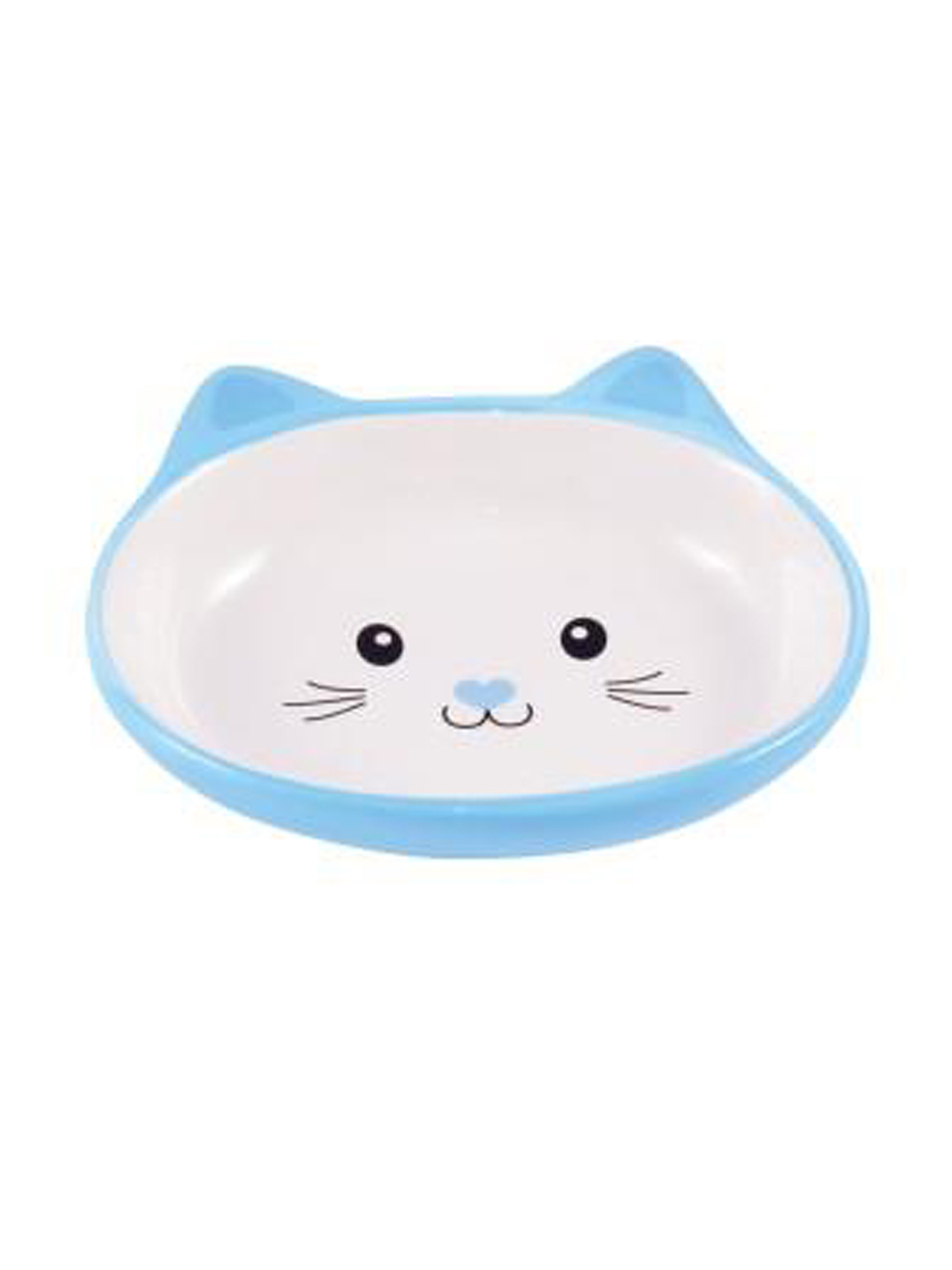 Миска Mr.Kranch керамическая для кошек Мордочка кошки 160 мл голубая