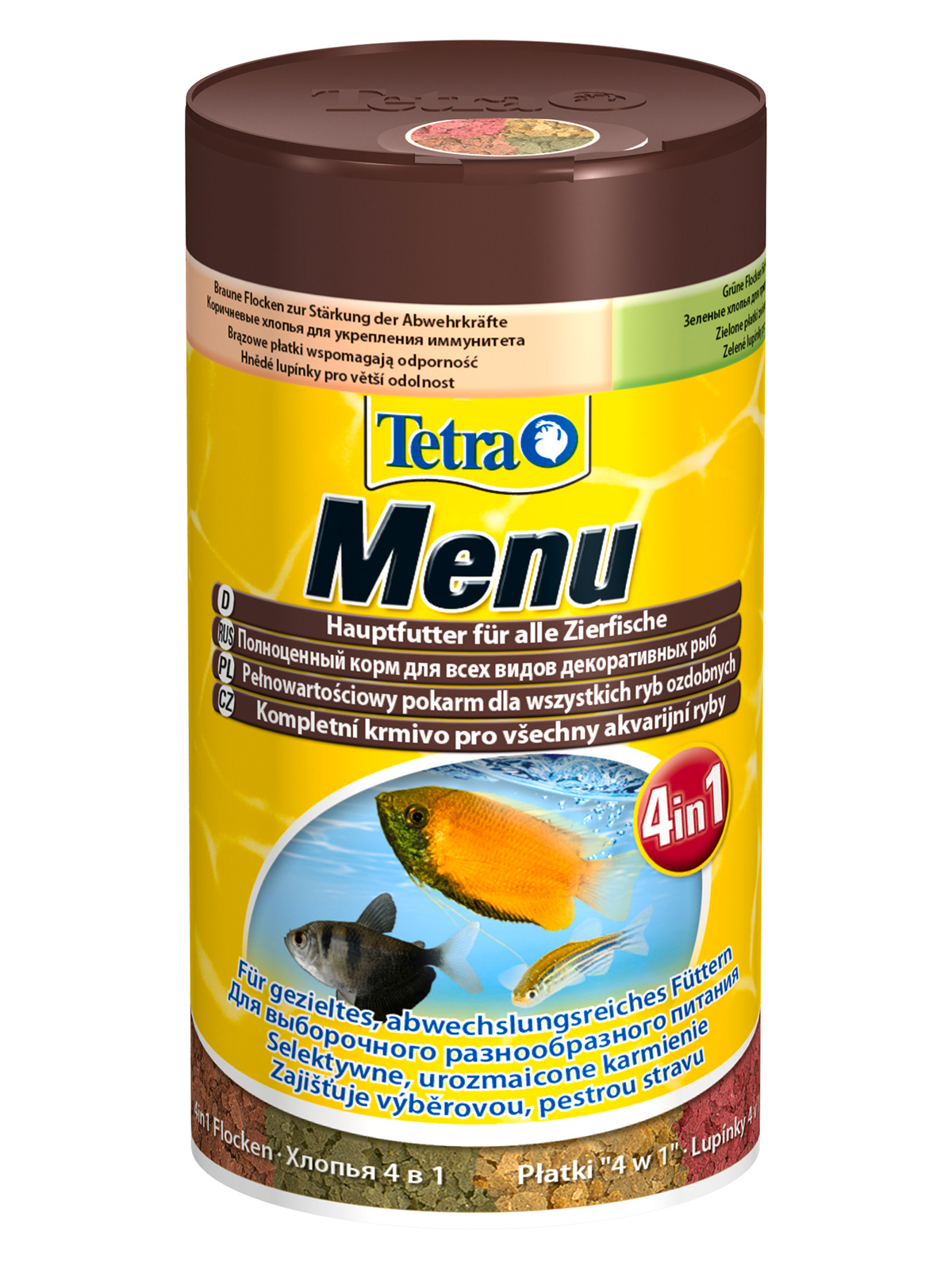 TetraMenu корм для всех видов рыб "4 вида" мелких хлопьев 100 мл