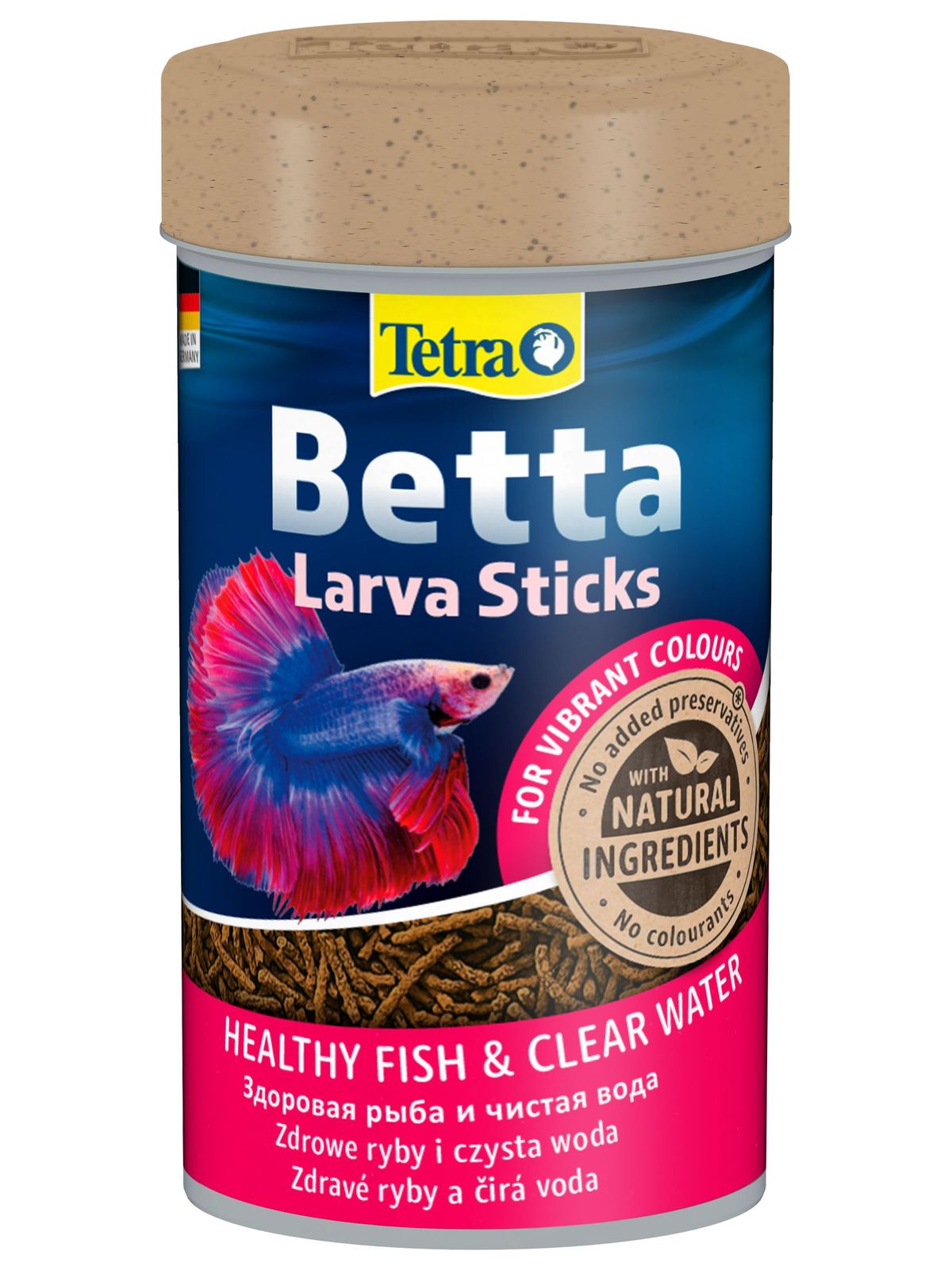 TetraBetta LarvaSticks корм в форме мотыля для петушков и других лабиринтовых рыб 100 мл