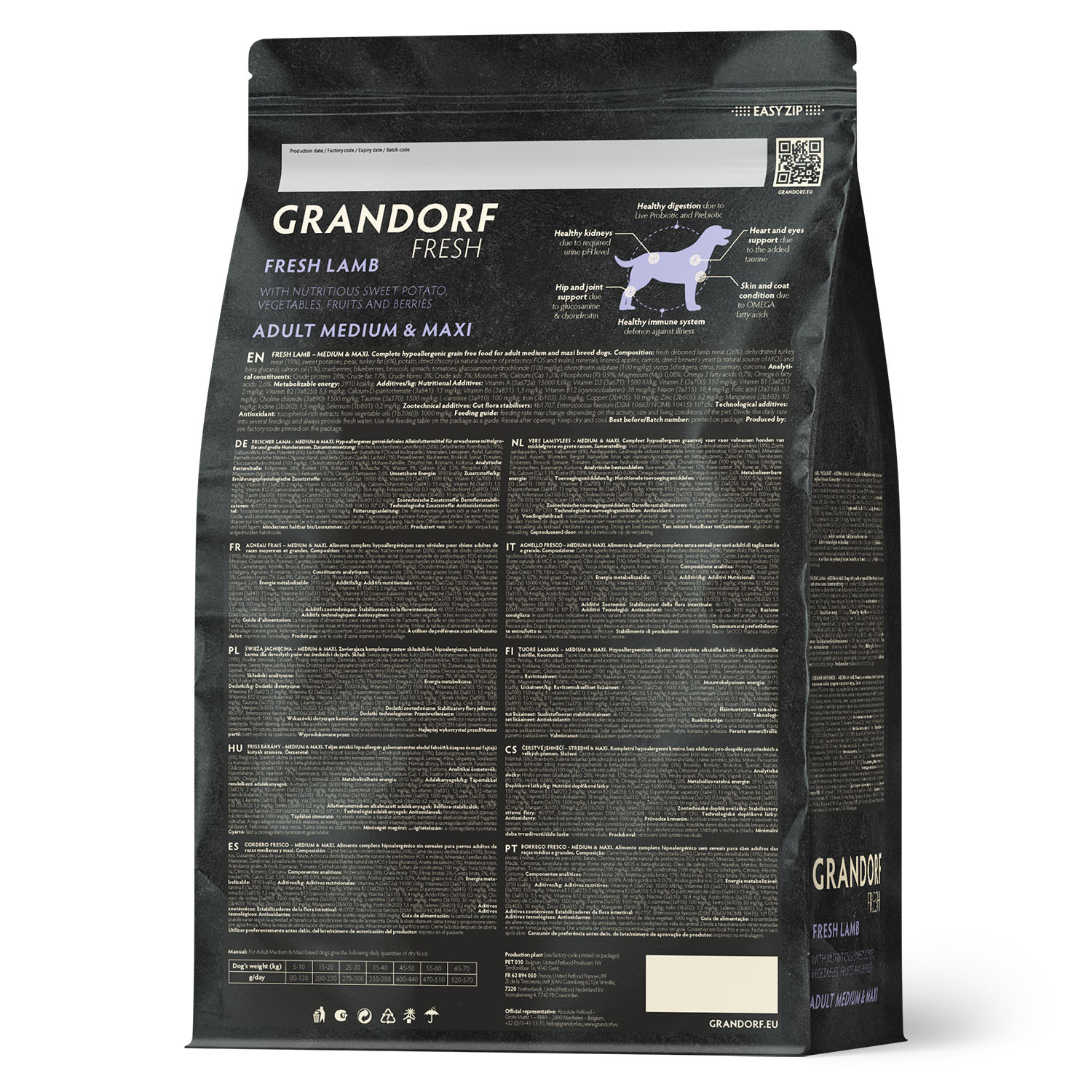 Grandorf Fresh Grandorf Сухой беззерновой корм для средних собак с ягненком 3 кг 5407007852864