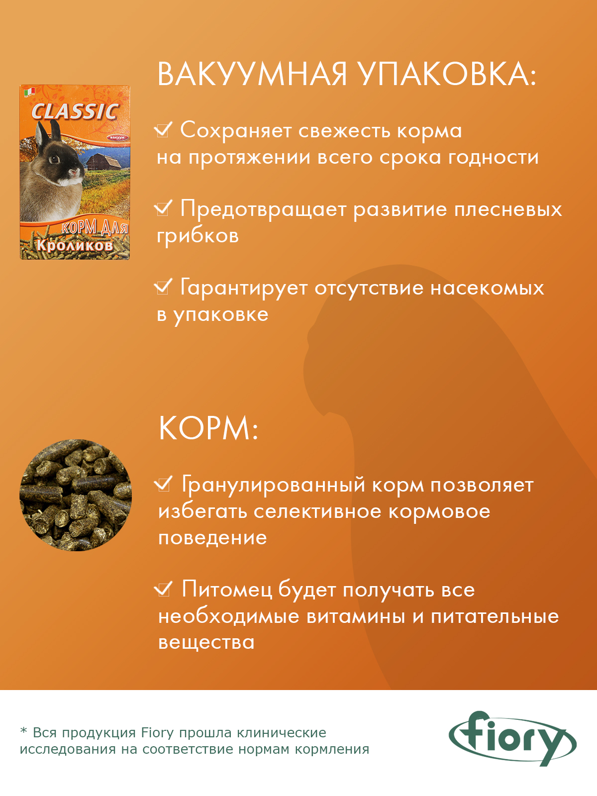 Корм Fiory Classic для кроликов, гранулированный 680 г