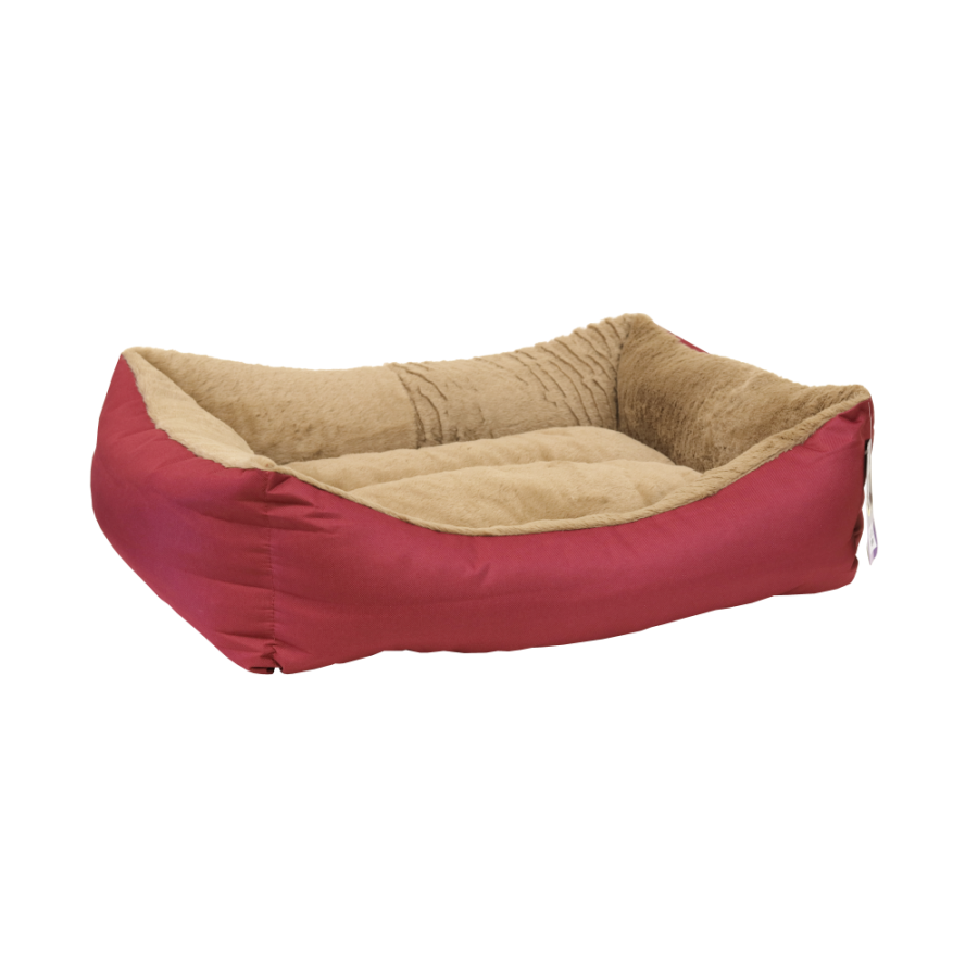 STORYTAILS Лежанка LOOIE прямоугольная с мехом Красный  M 70 x 60 x 23 см