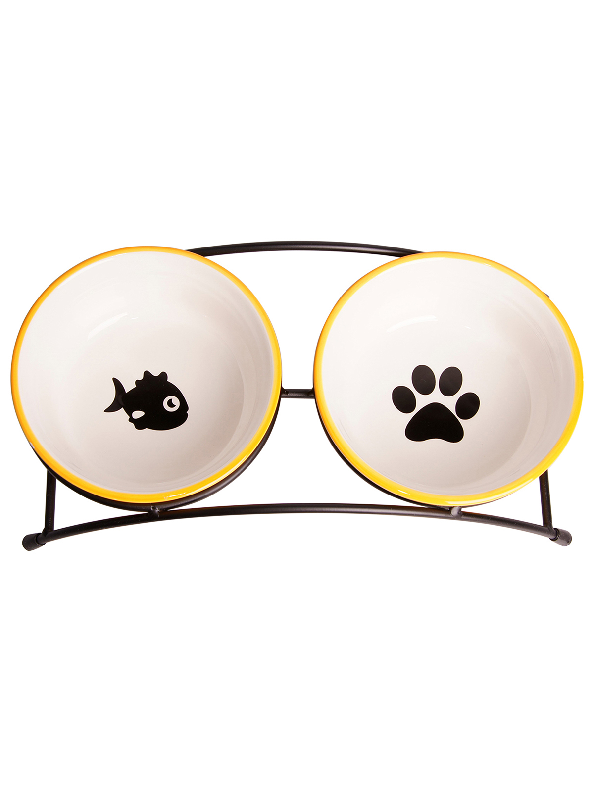 Миски Mr.Kranch на подставке для собак и кошек двойные 2x290 мл оранжевые