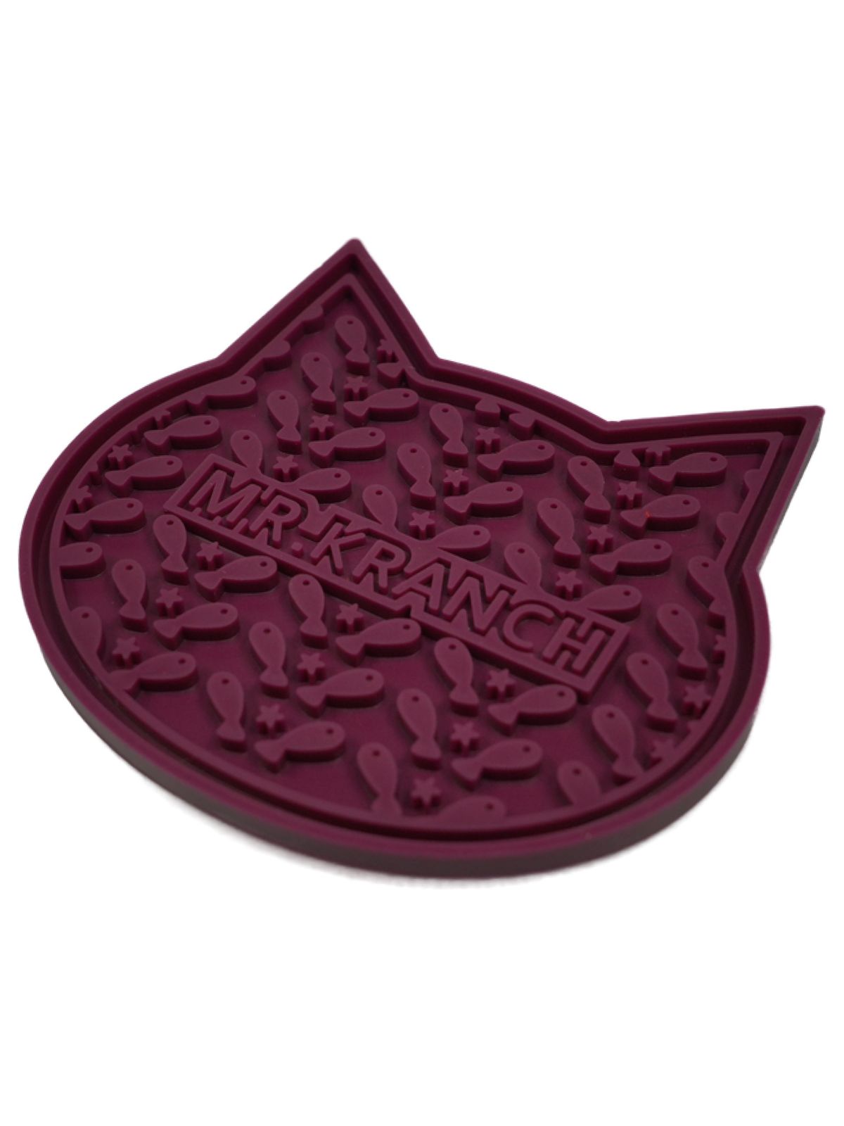 Лизательный коврик Mr.Kranch для медленного поедания силиконовый 12*12 см бордовый на присосках