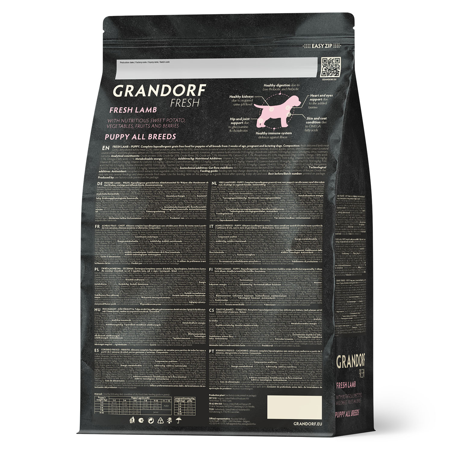 Grandorf Fresh Grandorf Сухой беззерновой корм для щенков с ягненком 1 кг 5407007852741