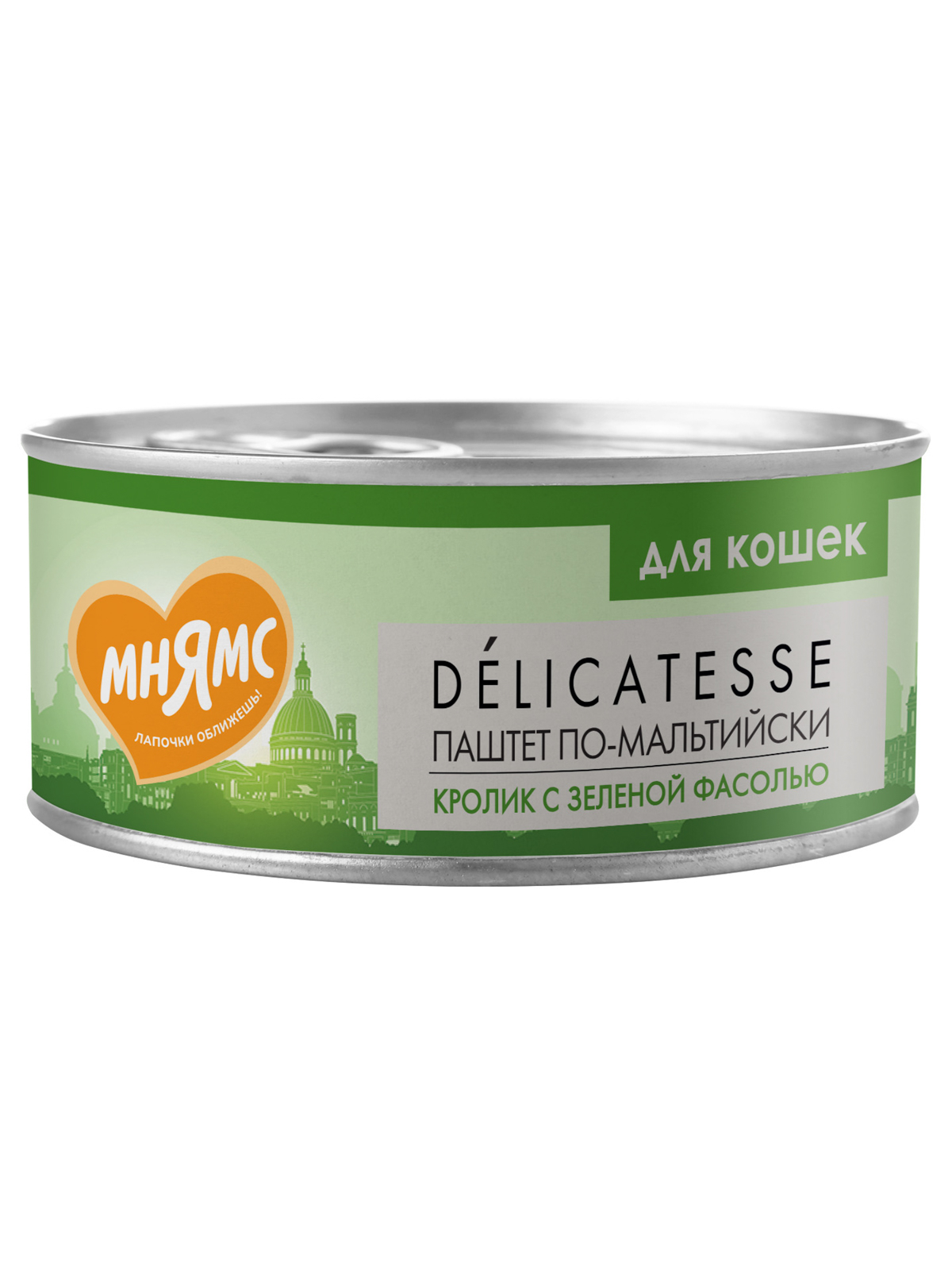 Мнямс Деликатес Влажный корм для кошек Паштет по-мальтийски, кролик с зеленой фасолью, 100 г