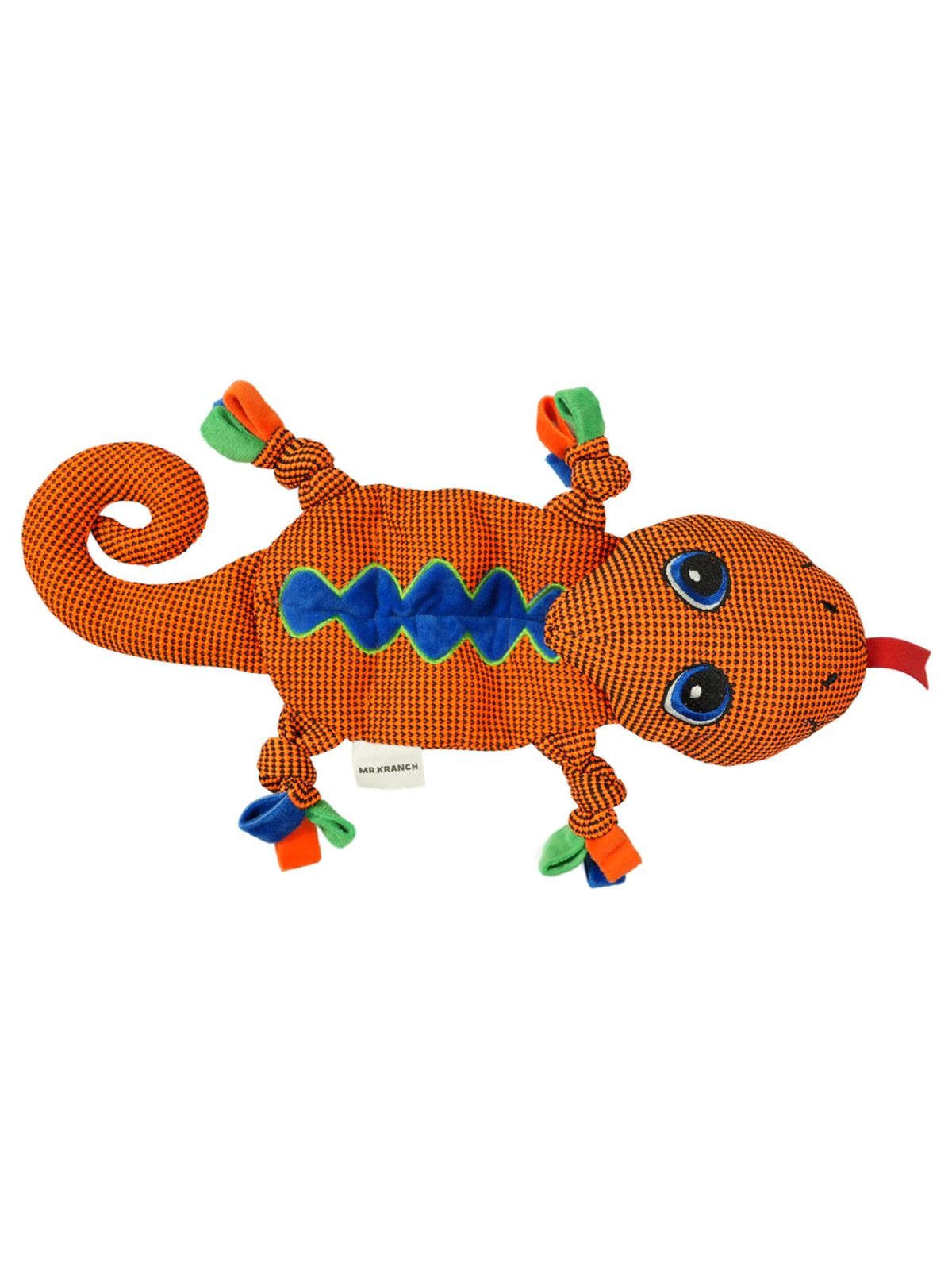 Игрушка Mr.Kranch для собак Ящерка плюшевая с пищалкой 38 см оранжевая