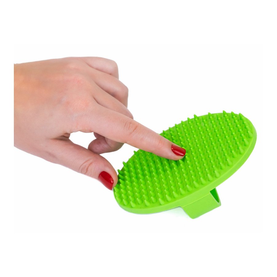 Моськи-Авоськи Расческа щётка-чесалка массажная 9*13*h4см (резиновая) лаймовая