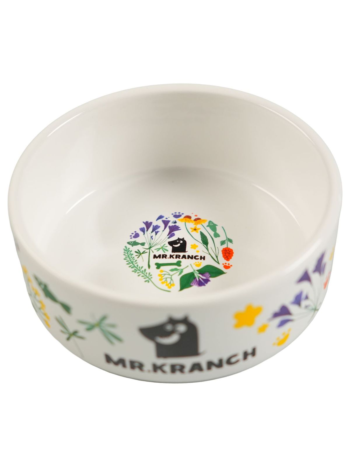 Миска для собак  керамическая "Mr.Kranch" Цветы Прованса васильковая 420 мл
